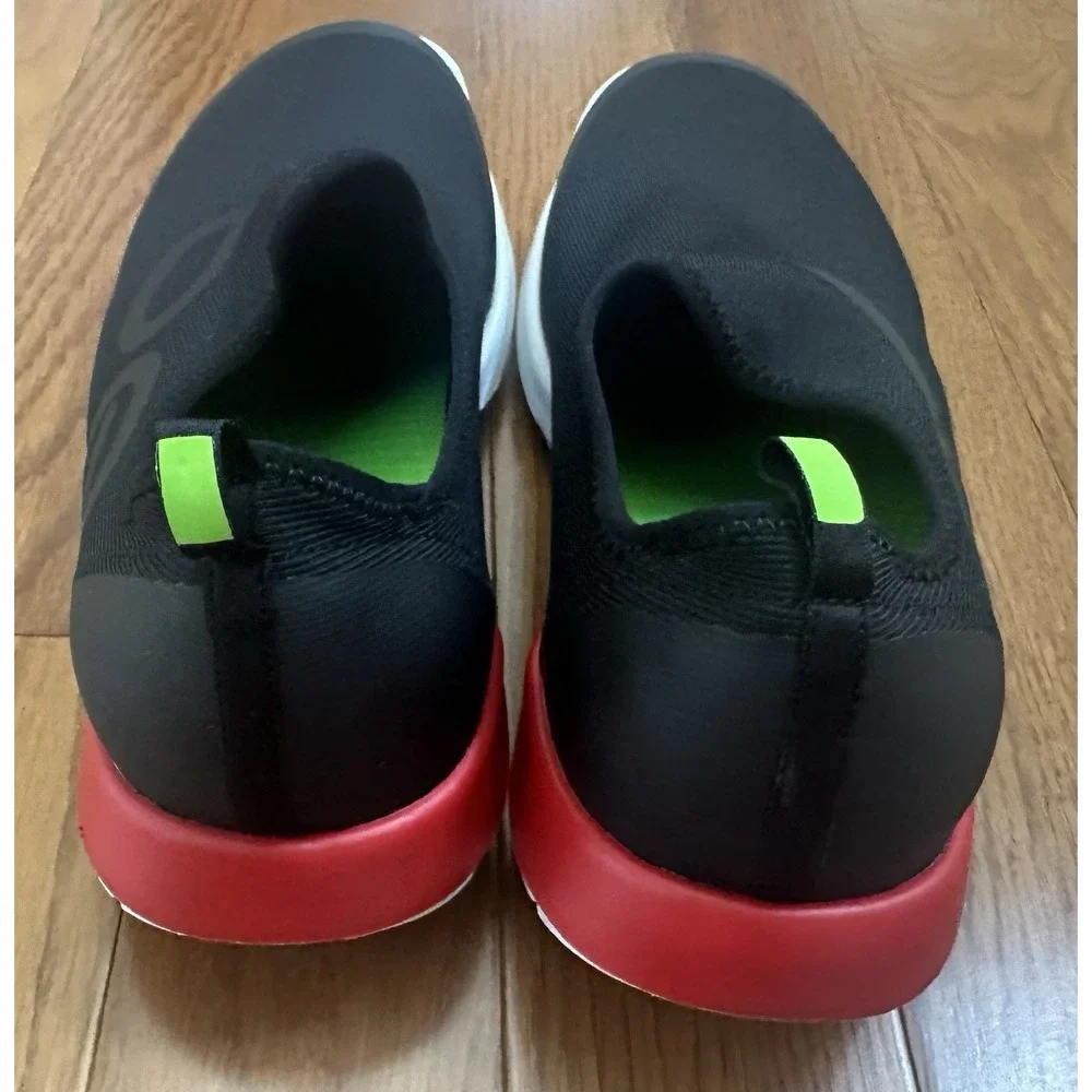 OOFOS Sport Mens Size 12.5 Black Fire Red Fade Slip On Recovery Shoes